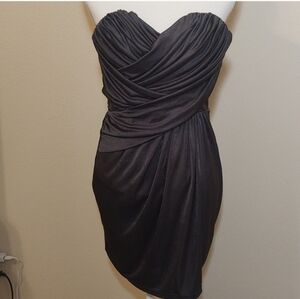 Express Gray Strapless Dress